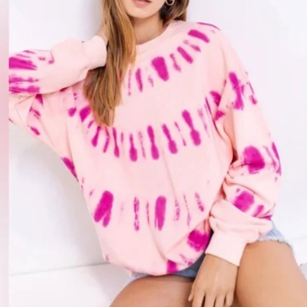 Pink 2 tone Tie-Dye sweatshirt